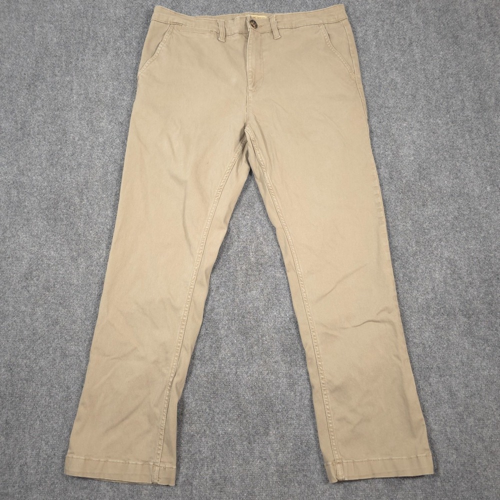 Elliot Mulryan Pants Mens 32x28* Beige Khaki Stretch 5-Pocket Casual Preppy READ